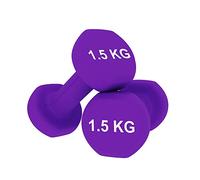 EGLEMTEK Coppia Pesi Palestra Manubri Per Casa Fitness Manubrio In Neoprene Pesetti Esagonali Impugnatura Antiscivolo Body Building Crossfit Aerobica Esercizi Ginnastica 2 x 1.5 Kg Colore Viola