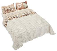 EGLEMTEK Cuor di Lana Set Lenzuola Matrimoniale, Beige