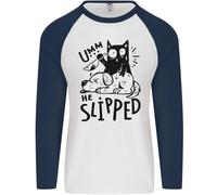 Egli ad Aletta a Cat Murdering Un Cane Divertente Uomo L/S Baseball T-Shirt
