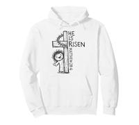 Egli è risorto Matthew 28 6 Carino Gesù Pasqua Disegnato a Mano Doodle Felpa con Cappuccio