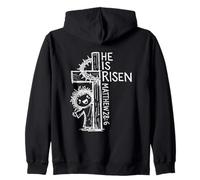Egli è risorto Matthew 28 6 Carino Gesù Pasqua Disegnato a Mano Doodle Felpa con Cappuccio