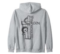 Egli è risorto Matthew 28 6 Carino Gesù Pasqua Disegnato a Mano Doodle Felpa con Cappuccio