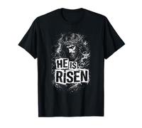Egli è risorto Pasqua Gesù Cristiano con Fede Grunge Maglietta