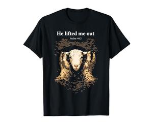 Egli sollevato Me Fuori Salmo 40: 2 Fede Illustrazione Maglietta