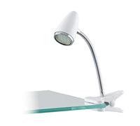 Eglo 94329 LED Morsetto Spot Riccio 1 con Cavo Interruttore Plastica, in Acciaio, Bianco/Cromo