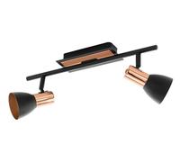 EGLO Faretto da soffitto Barnham LED, lunghezza 39,5 cm, nero/rame EGLO