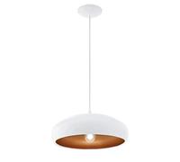 Lampadario Contemporaneo Mogano 1 Luce Acciaio Bianco E Rame