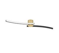 Eglo Aieta Plafoniera a LED, lampada da soffitto per ufficio e cucina, in metallo di colore ottone e plastica nera, luce bianca neutra, 13 x 72 cm