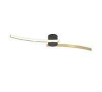 Eglo Aieta Plafoniera a LED, lampada da soffitto per ufficio e cucina, in metallo nero e plastica di colore ottone, luce bianca neutra, 13 x 72 cm