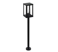 Eglo Alamonte 1, Lampada a piantana per esterni a 1 luce, Lampada da pavimento in acciaio galvanizzato nero e vetro trasparente, attacco E27, IP44