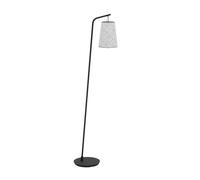 Eglo Alsager - Lampada a piantana, alta lampada angolare, in metallo nero con paralume in feltro grigio, lampada da soggiorno con attacco E27, 170 cm