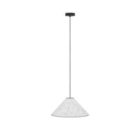 EGLO Alsager - Lampadario per il tavolo da pranzo, lampadario per sala da pranzo in feltro grigio e metallo nero, lampadario con attacco E27, diametro 41 cm