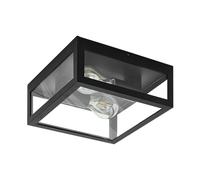 Plafoniera Industrial Amezola 2 Luci Metallo Nero