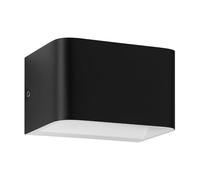EGLO Applique a LED Sania 4, illuminazione sopra e sotto, in alluminio nero e bianco, illuminazione per corridoio e soggiorno, luce bianca calda, 13 x 8 cm