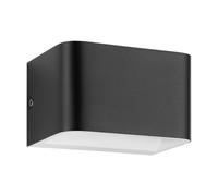 EGLO Applique a LED Sania 4, illuminazione sopra e sotto, in alluminio nero e bianco, illuminazione per corridoio e soggiorno, luce bianca calda, 13 x 8 cm