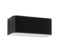 EGLO Applique a LED Sania 4, illuminazione sopra e sotto, in alluminio nero e bianco, illuminazione per corridoio e soggiorno, luce bianca calda, 20 x 8 cm