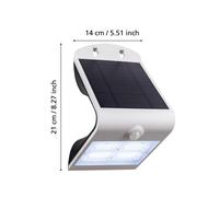 EGLO Applique a LED solare Lamozzo, bianca, altezza 21 cm, con sensore EGLO