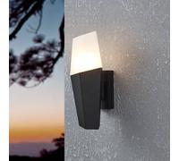 Eglo Farindola - Lampada da parete per esterni, applique, lampada da muro, illuminazione esterna da parete, in metallo nero, con attacco E27, IP44