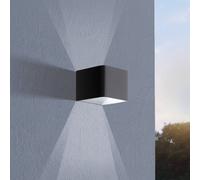 EGLO Doninni 1 Applique da esterno a LED, lampada da esterno a 1 | luce, applique in alluminio e plastica in colore antracite, bianco caldo, IP44