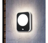 EGLO Applique da esterno LED Madriz, nera, larghezza 23 cm, con sensore EGLO