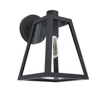 Eglo Mirandola Lampada da Parete per Esterni Vintage, Retrò, Attacco E27. IP44. in Alluminio Nero e Vetro Trasparente