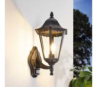 Applique Contemporanea Da Esterno Navedo 1 Luce Alluminio Nero E Argento Sensore