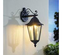 EGLO Applique da esterno Navedo, nero/argento, altezza 47 cm, verso il basso EGLO