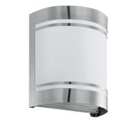 Eglo Applique esterna Rosada-E, lampada da parete in acciaio inox e vetro satinato bianco, attacco E27, IP44