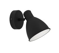 Eglo Applique LED per interni di San Peri 1, lampada da parete industriale con faretto mobile, in metallo in bianco e nero, illuminazione per corridoio e soggiorno, lampadina GU10 inclusa