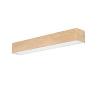 Eglo Applique LED Sania 6, illuminazione sopra e sotto, in metallo con aspetto in legno chiaro, luce per specchio del bagno, toilette e corridoio, luce bianca calda, IP44