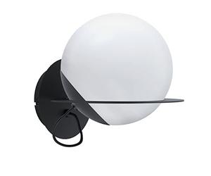 Eglo Applique Sabalete, lampada da parete moderna a 1 fiamma, lampada da interno in acciaio e vetro, lampada soggiorno, lampada corridoio in nero, bianco, opale satinato, attacco E27