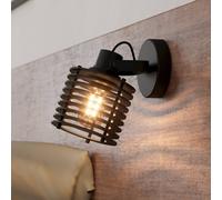 EGLO Applique Segovia, paralume ad anelli di legno 900739