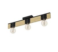 Plafoniera Vintage Bailrigg Acciaio Nero 3 Luci E27