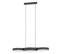 Lampadario A Sospensione Moderno Barbano-Z Acciaio Nero 3 Luci Led 7,5W 2550Lm