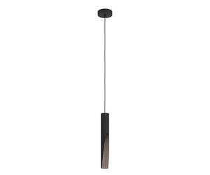 EGLO Barbotto Lampada LED a sospensione, da appendere sopra il tavolo da pranzo con illuminazione indiretta in metallo nero e aspetto in legno, GU10, luce bianca calda, certificazione FSC
