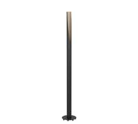 EGLO Barbotto Lampada LED da terra, elegante lampada angolare, in acciaio nero e legno naturale, lampada da salotto, luce bianca calda, 137 cm, certificazione FSC