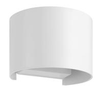Eglo Barcarola-E - Lampada da parete a LED per esterni, con illuminazione indiretta, esterno semicircolare luce verso il basso, plastica colore bianco, bianca neutro, IP44