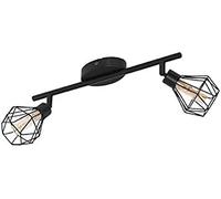 Eglo Barra di 2 Faretti Orientabili Design in Metallo Filare, Nero