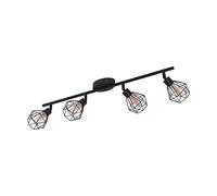 Eglo Barra di 4 Faretti Orientabili Design in Metallo Filare, Nero