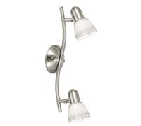 Eglo Barra faretti Dakar 2 x 40W E14 Nickel Vetro Bianco