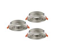 Eglo Barranco - Set da 3 faretti incasso rotondi, orientabili, senza