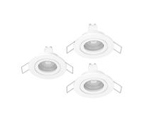 Eglo Barranco - Set da 3 faretti LED incasso, soffitto in plastica colore bianco, lampada bagno con luce bianca calda lampadina GU10, IP44