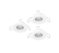 Eglo Barranco - Set da 3 faretti LED incasso, soffitto in plastica colore bianco, lampada bagno con luce bianca neutra, lampadina GU10, IP44