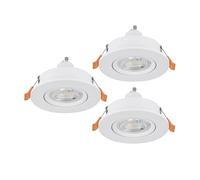 Eglo Barranco - Set da 3 faretti LED incasso, soffitto orientabili in