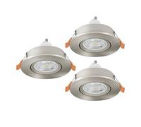 Eglo Barranco - Set da 3 faretti LED incasso, soffitto orientabili in