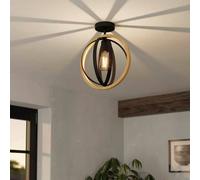 EGLO Basildon plafoniera di legno e acciaio EGLO