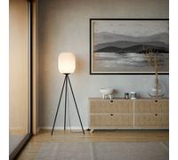 EGLO Lampada da terra Belgrave, altezza 141,5 cm, bianco/nero, metallo EGLO