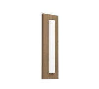 EGLO Binetto - Lampada da parete LED per esterni, applique rettangolare per esterni, in metallo con aspetto in legno, luce bianca calda, IP44