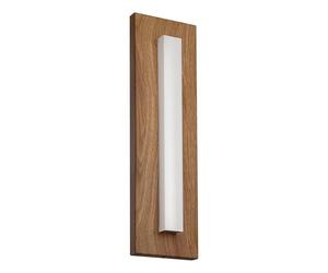 EGLO Binetto - Lampada da parete LED per esterni, applique rettangolare per esterni, in metallo con aspetto in legno, luce bianca calda, IP44