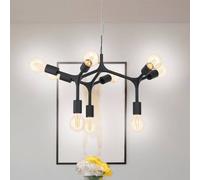 EGLO Bocadella 1, lampada sospensione in nero, 9 luci EGLO
